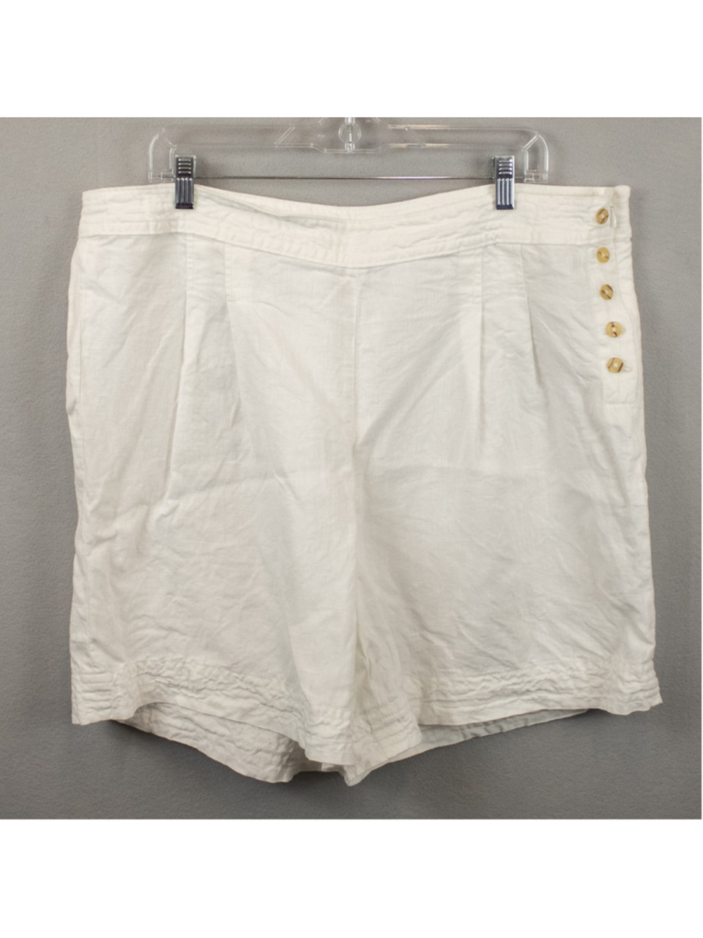 Chico's white linen high rise shorts-3